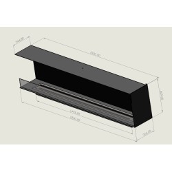 Biocamino Erica 180cm Aperto a Sinistra  - Filomuro da incasso 180 x 40 cm