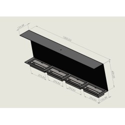 Biocamino 150 cm da incasso chalet - senza bordino - Filomuro DX-SX