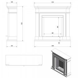 Bio Camino 115 cm  Bioetanolo  Da Pavimento Legionis Bianco bianco