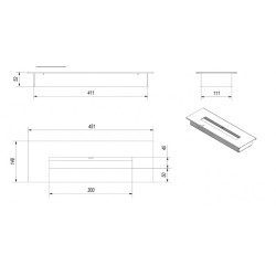 Biocamino121,2 x 98,3  x 33,2  cm  mod Quarere bianco camino camini