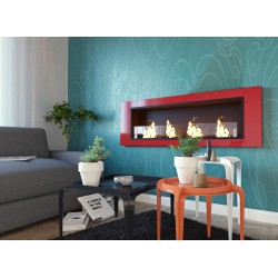 Biocamino 180 cm Rosso da parete Oscar 12 kw