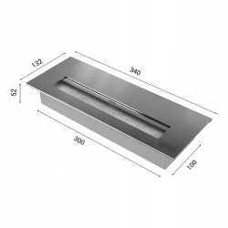 Biocamino 180 cm Bianco da parete Oscar 12 kw