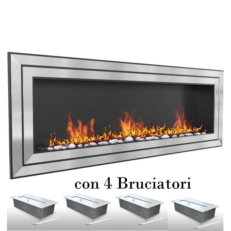 Biocamino london con 4 burner 1.5 lit 150x58x16 cm