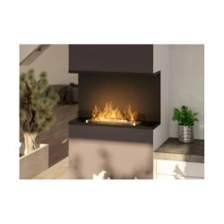 Biocamino mod Luce stufa camino 80 x 45 x 25cm Nero opaco