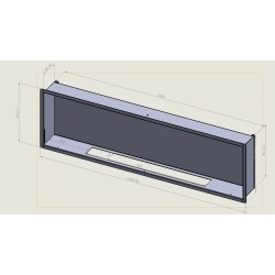 Biocamino 150 cm da incasso Bruciatore Unico Mod. Mega 150