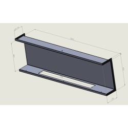 Biocamino 150cm da incasso Bruciatore Unico Mega 150 dx-sx