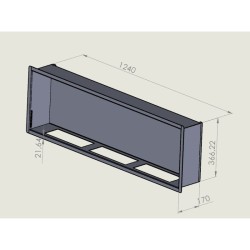 Biocamino 130 cm con 3 bruciatori - Mod Orizont